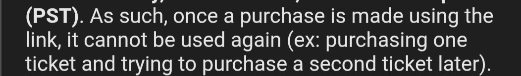 RosariaSyks's tweet photo. @devcrit @FF_XIV_EN Both tickets have to be on the same transaction, the link will become invalid after an initial purchase is finalized. 👍 https://t.co/OhIOqp54VY
