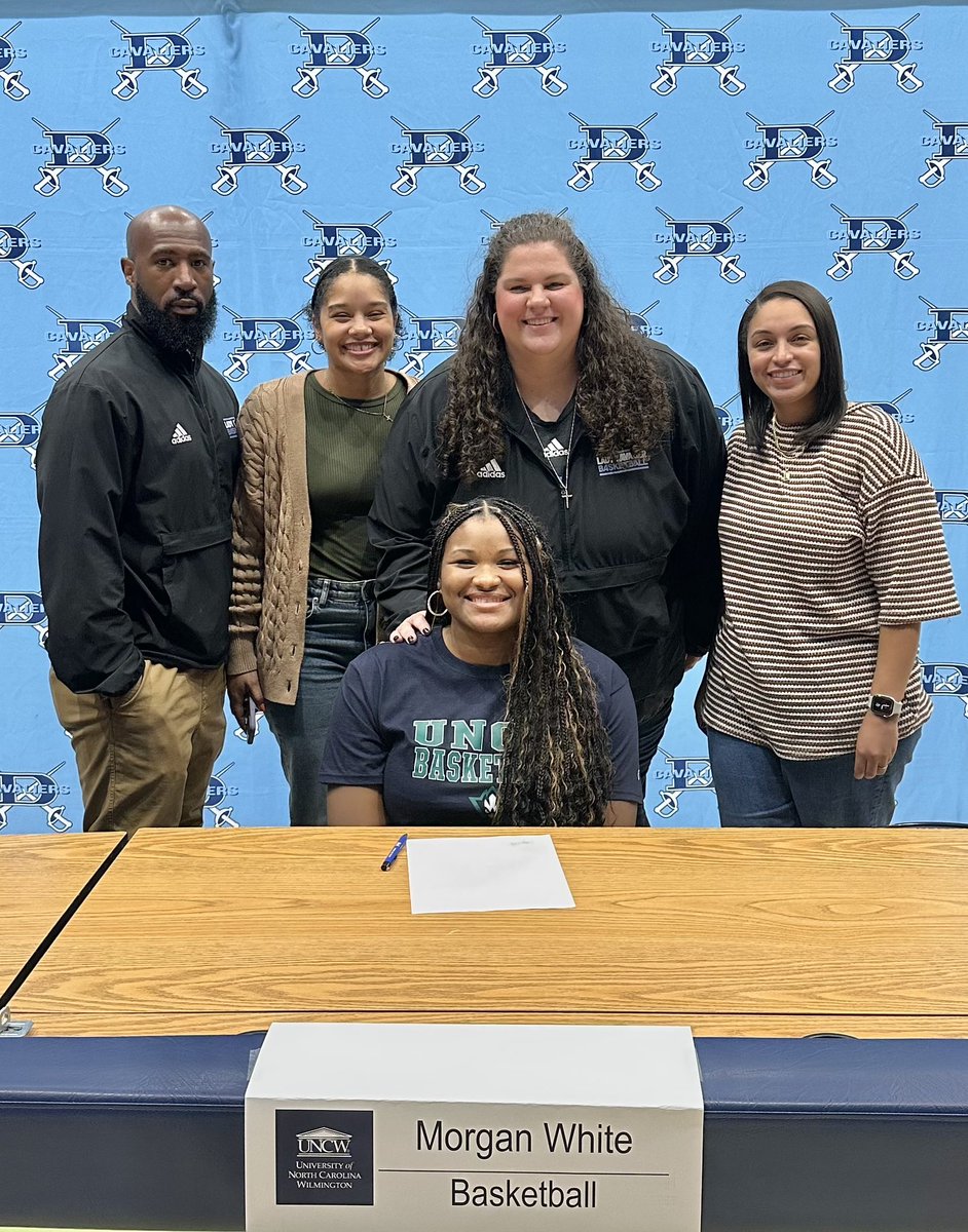 National Signing Day ✍️ Congratulations to our senior, <a href="/MomoWhite33/">Morgan White</a> , for signing to play basketball at UNC Wilmington today. We are proud of you Mo! 💙⚔️