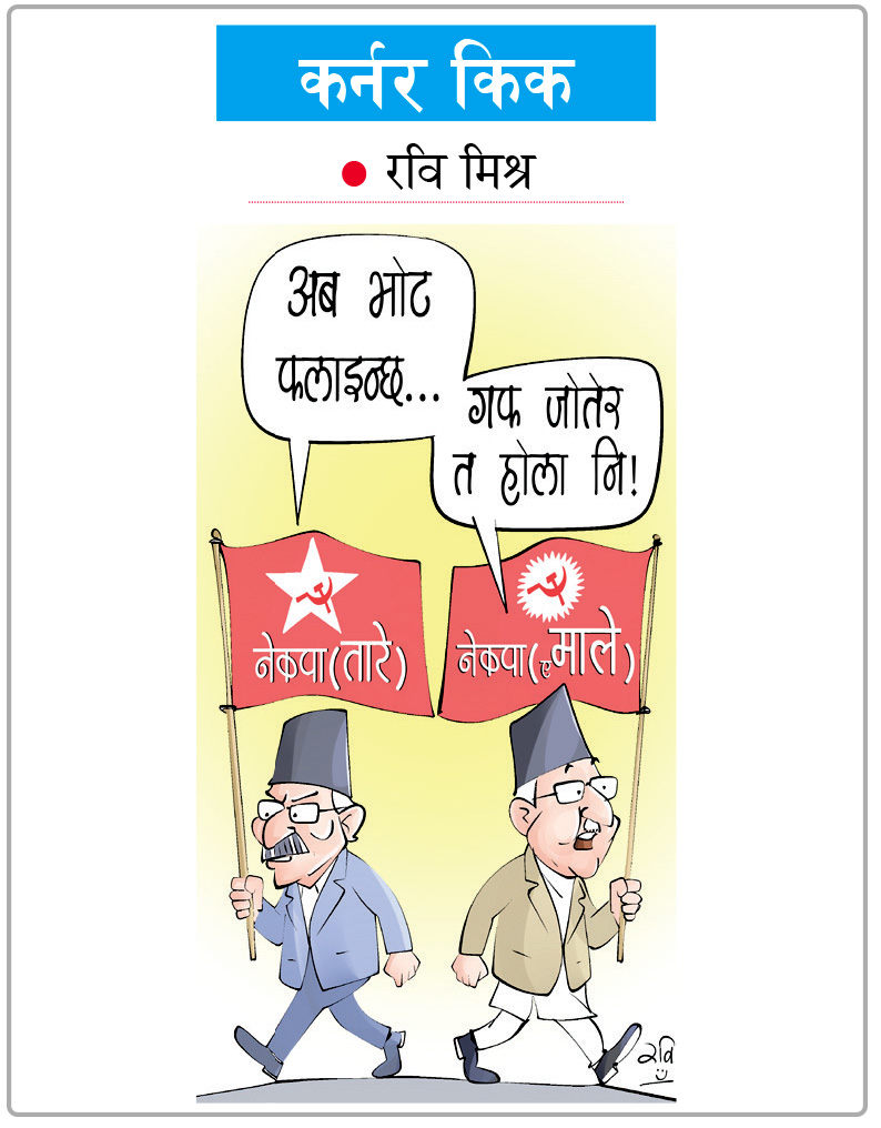 नयाँ पत्रिकामा छापिएको रवि मिश्रको कार्टुन