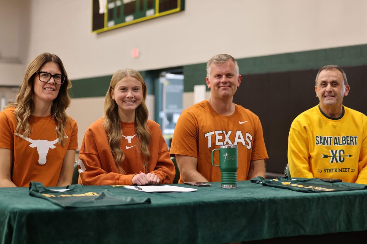 StAlbertSchools's tweet photo. Hook'em Horns! Lili Denton signed her National Letter of Intent this afternoon to continue her academic and athletic career at the University of Texas. https://t.co/ou8JZOuDe5