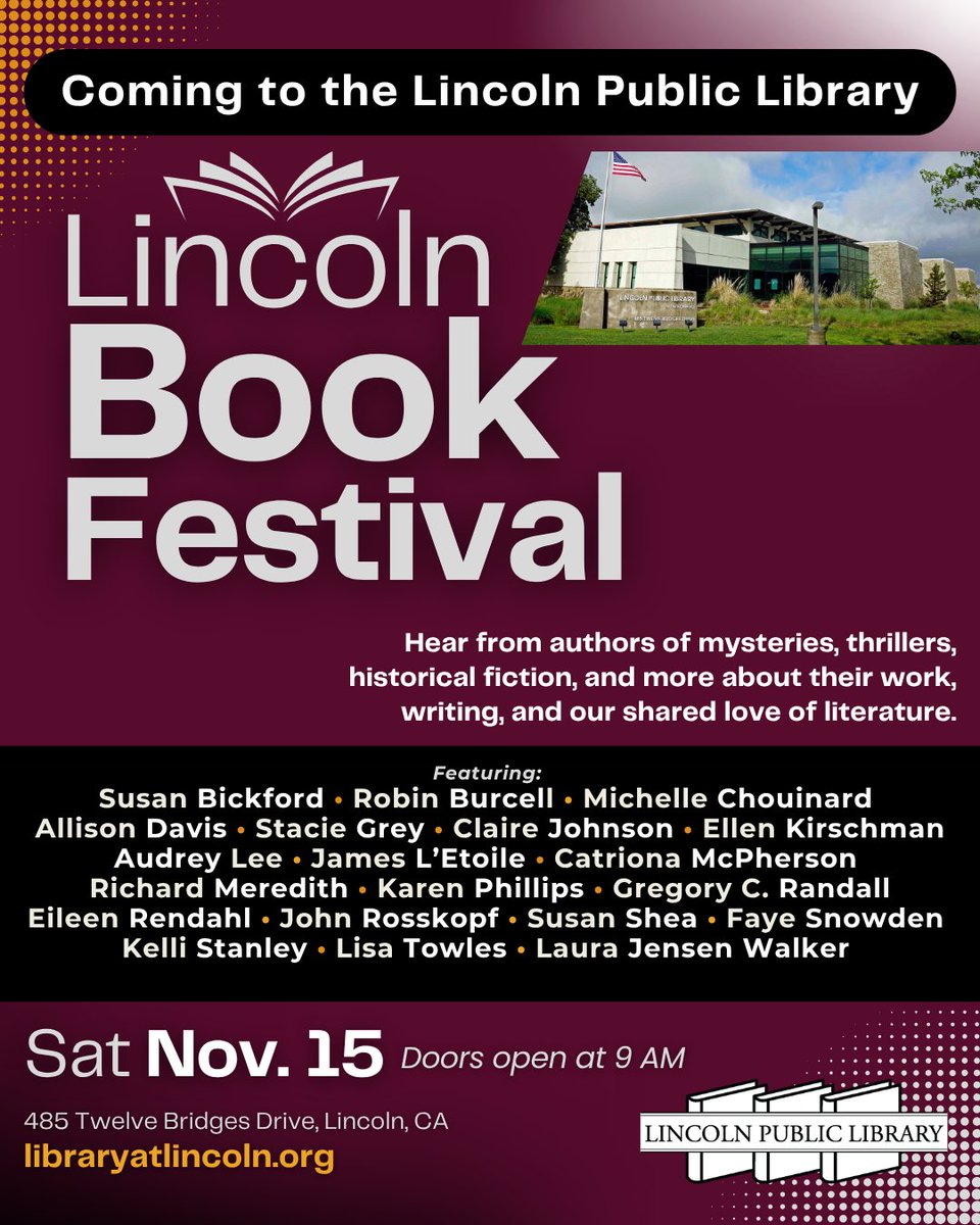 With great authors, fascinating panel speakers, and lots of books to browse and buy, the #LincolnBookFestival is not to be missed! See you there this Saturday! <a href="/JamesLEtoile/">James L'Etoile</a>