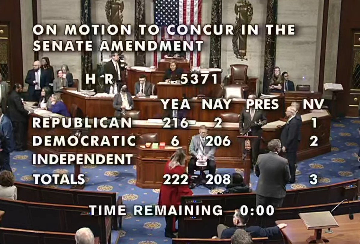 Government Re-Opens! Heads to the president.