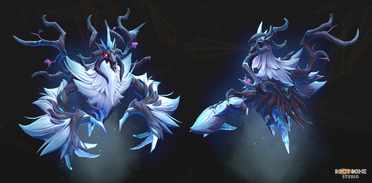 Root_Bone's tweet image. The Howl of Winter — Ancient Apparition ❄️

Final in-game look and wireframe views from our latest Dota 2 set.

Sculpting and 3D modeling by our team at @root_bone
Concept art by @Nobel_via 

See the full project and additional views on ArtStation: artstation.com/artwork/eRNbaD…