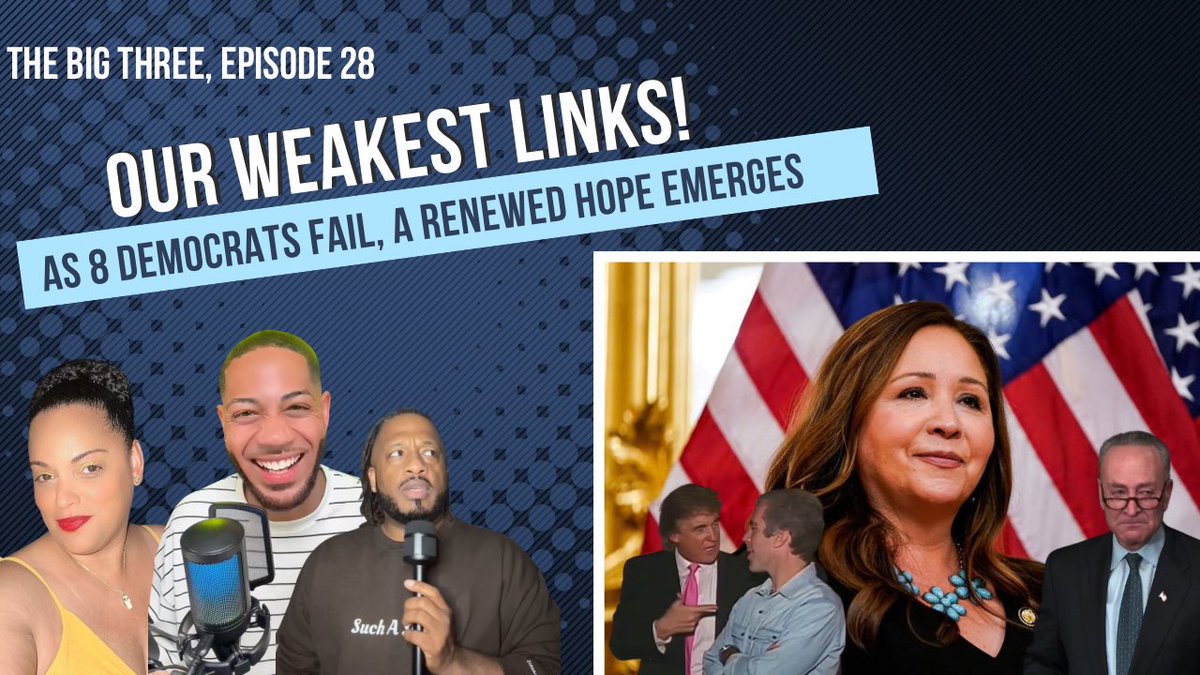zackoryk's tweet image. 🔥 Tonight on #TheBigThree:
8 Senate Democrats cave to the GOP.
Schumer fumbles the opposition—again.
Rep. Adelita Grijalva is sworn in.
And the Epstein files drop. @tify330 @2RawTooReal youtube.com/live/RDiyLxvBq… 

If you want the truth… tap in. 🎙️📺