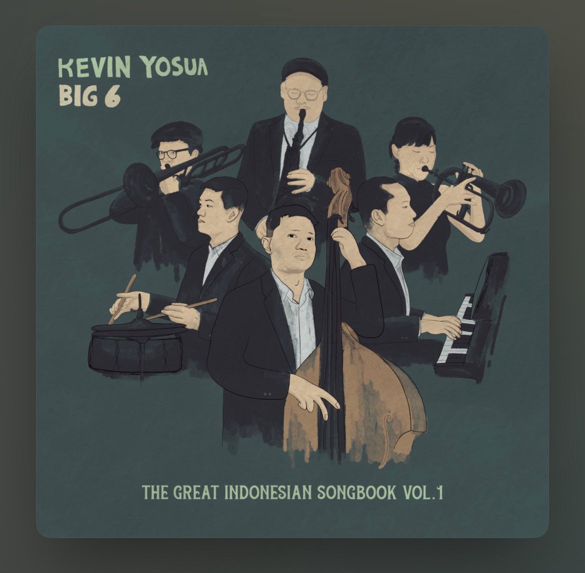 The Great Indonesian,Songbook,Vol.1
/ Kevin Yosua Big 6

インドネシア、ジャズベーシストのKevin Yosuaのプロジェクトによる2025年作

母国の巨匠達の古典音楽を現代ジャズの解釈でリアレンジした1枚、
リズミカルな力強さとブラスの美しいハーモニー、ジャズの持つダイナミックな演奏スタイルが粋