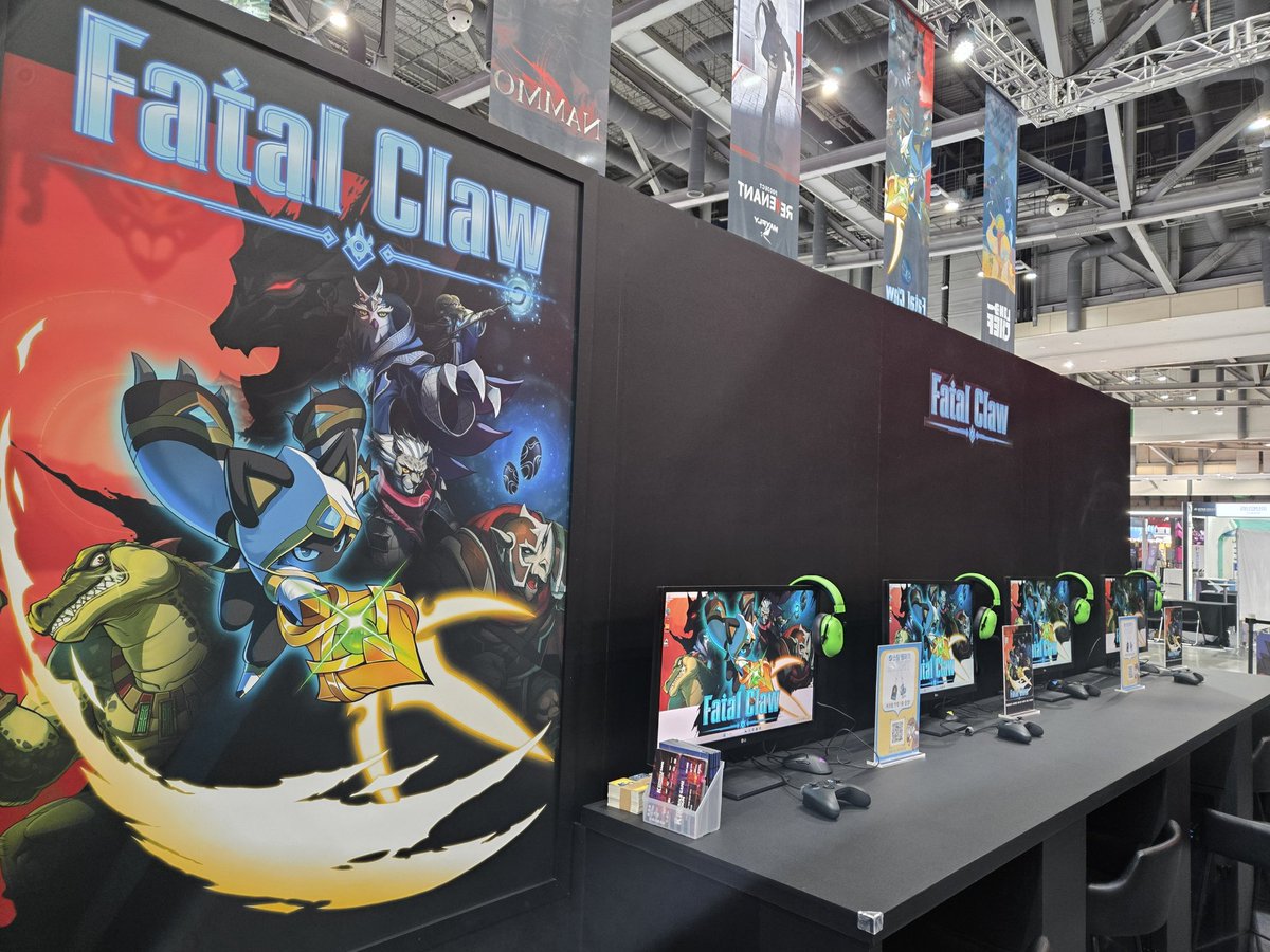 NDEVGAMES's tweet image. Fatal Claw will participate in G-STAR 2025.
Come to the K-Console Game Stadium booth, play games, and participate in various events. 

- November 13 (Thu.) ~ November 16 (Sun.), 2025
- Bexco, Busan, Republic of Korea

store.steampowered.com/app/2827750?ut… 

#gstar #2025gstar #fatalclaw…