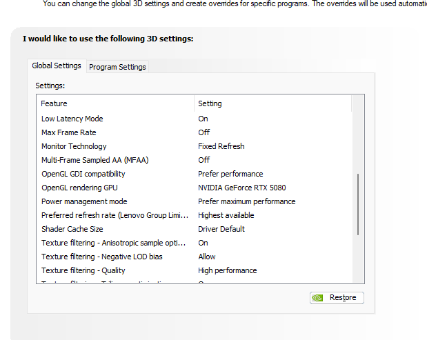 x1lly's tweet image. 2025 NVIDIA Control Panel Settings