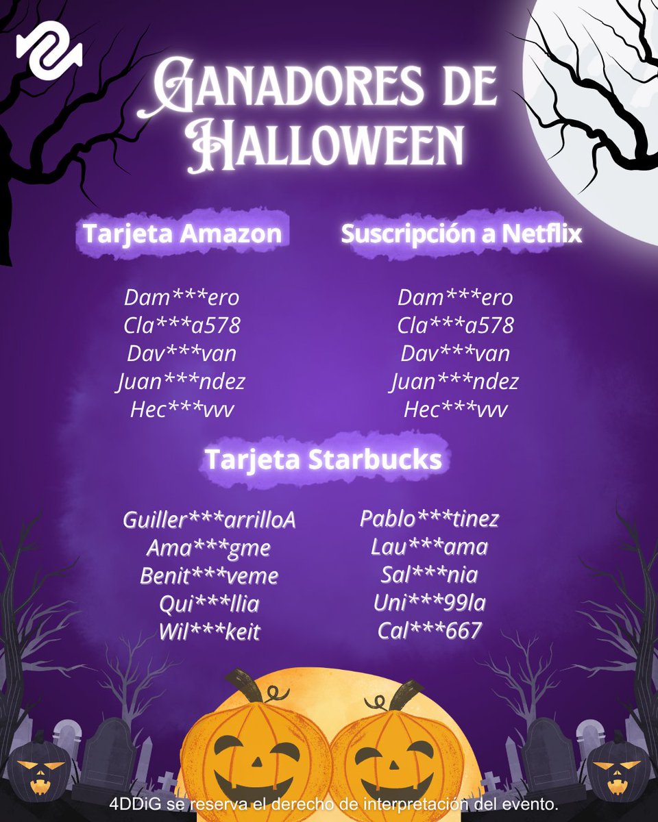 4ddig's tweet photo. 🎃¡Gracias a todos por participar en nuestro sorteo de Halloween!👻✨

¡Anunciamos a los ganadores! ¡Felicidades!🎉
Nos pondremos en contacto por mensaje directo, ¡por favor revisa tu bandeja de entrada!💌 https://t.co/fq92nMgVZV