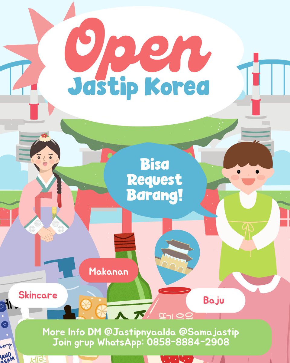 JASTIP KOREA NOVEMBER DESEMBER 2025

Close: 7 Desember 2025
Ready ina: 9 Desember 2025

Join Grup☎: chat.whatsapp.com/CaU6PtTrbwg7L1…

#zonauang wts kpop korean skincare open jastip ina kor indo