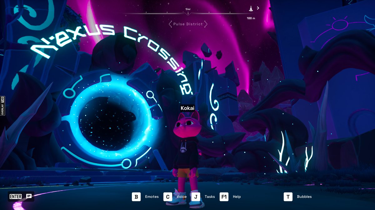 TheKokai's tweet image. Explored the Nexus on @OthersideMeta 
Crashed a bubble ride with @morethenhype 
Destroyed my space bar trying to jump on the same platform 100x 🤣

Really impressed with the production value that is being poured into this though and the community spirit is 🔥

Wish I had…