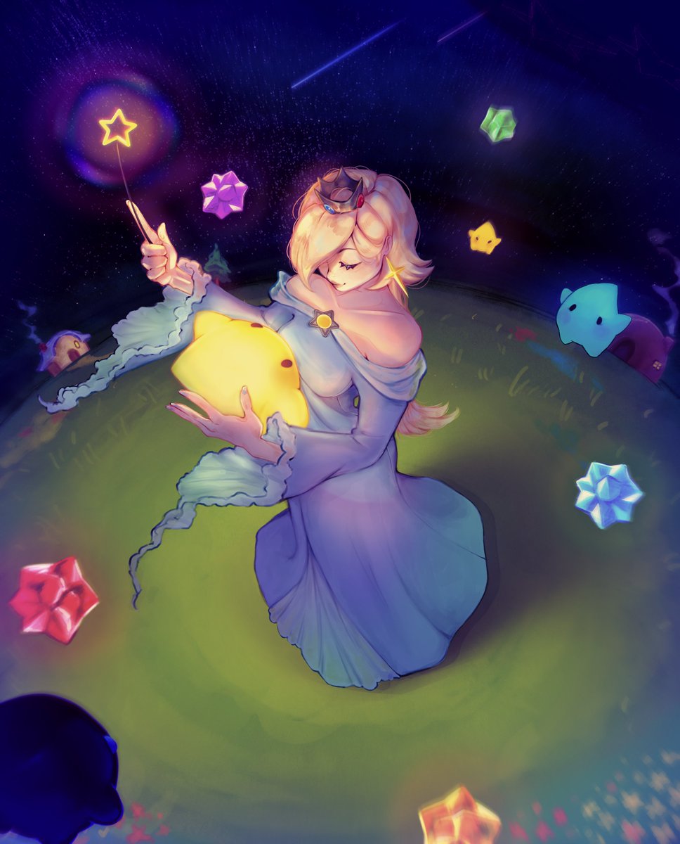 Moonlightshdw_x's tweet photo. I'm so excited for the movie! I drew this a few months ago, hope you like it! #mariogalaxy #Rosalina #mariogalaxymovie #luma https://t.co/bjXCYGjIZY