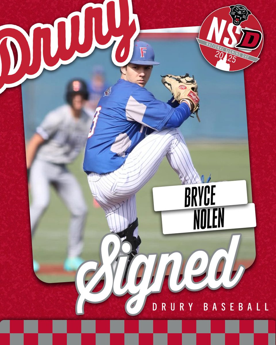 LHP 𝗕𝗿𝘆𝗰𝗲 𝗡𝗼𝗹𝗲𝗻 out of from Forsyth, Mo., signs with Drury! ✍🏼 

#OneDrury