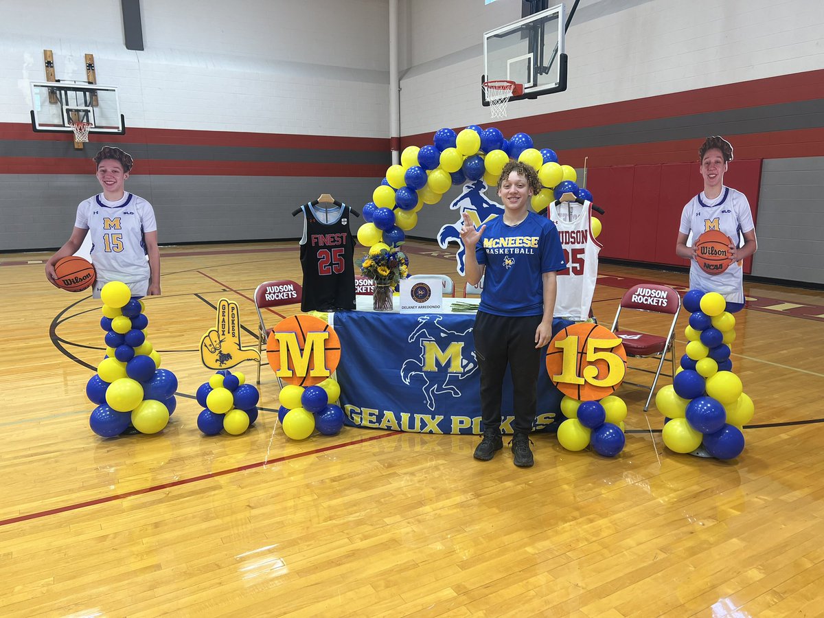 GirlsJudson's tweet photo. Congratulations @LaneyArredondo on this HUGE accomplishment. We are so proud of you and we know you will do great things at @McNeeseWBB ! #GeauxPokes #RocketPride ❤️🚀🏀💙💛 https://t.co/BEZjRILE7S