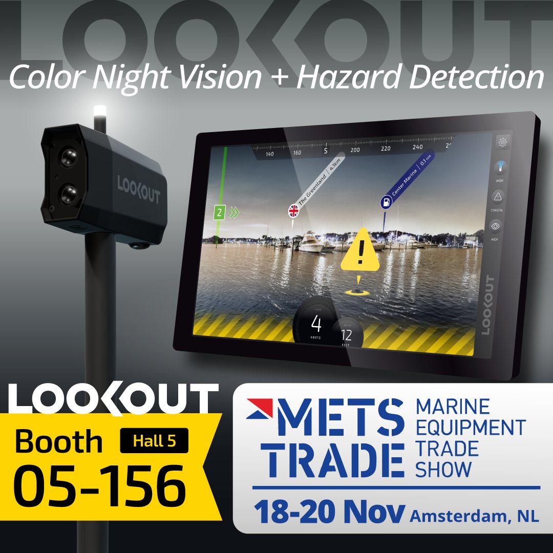 GetaLookout's tweet image. LOOKOUT is heading to METSTRADE 2025 Nov 18 - 20 in Amsterdam! Come see the future of boating in Booth 05-156 at the RAI and GetaLookout!

hubs.li/Q03SX8d50

#boats #boatsafety #maritime #getalookout #marineelectronics #metstrade #marineindustry #RAIAmsterdam #metstrade2025