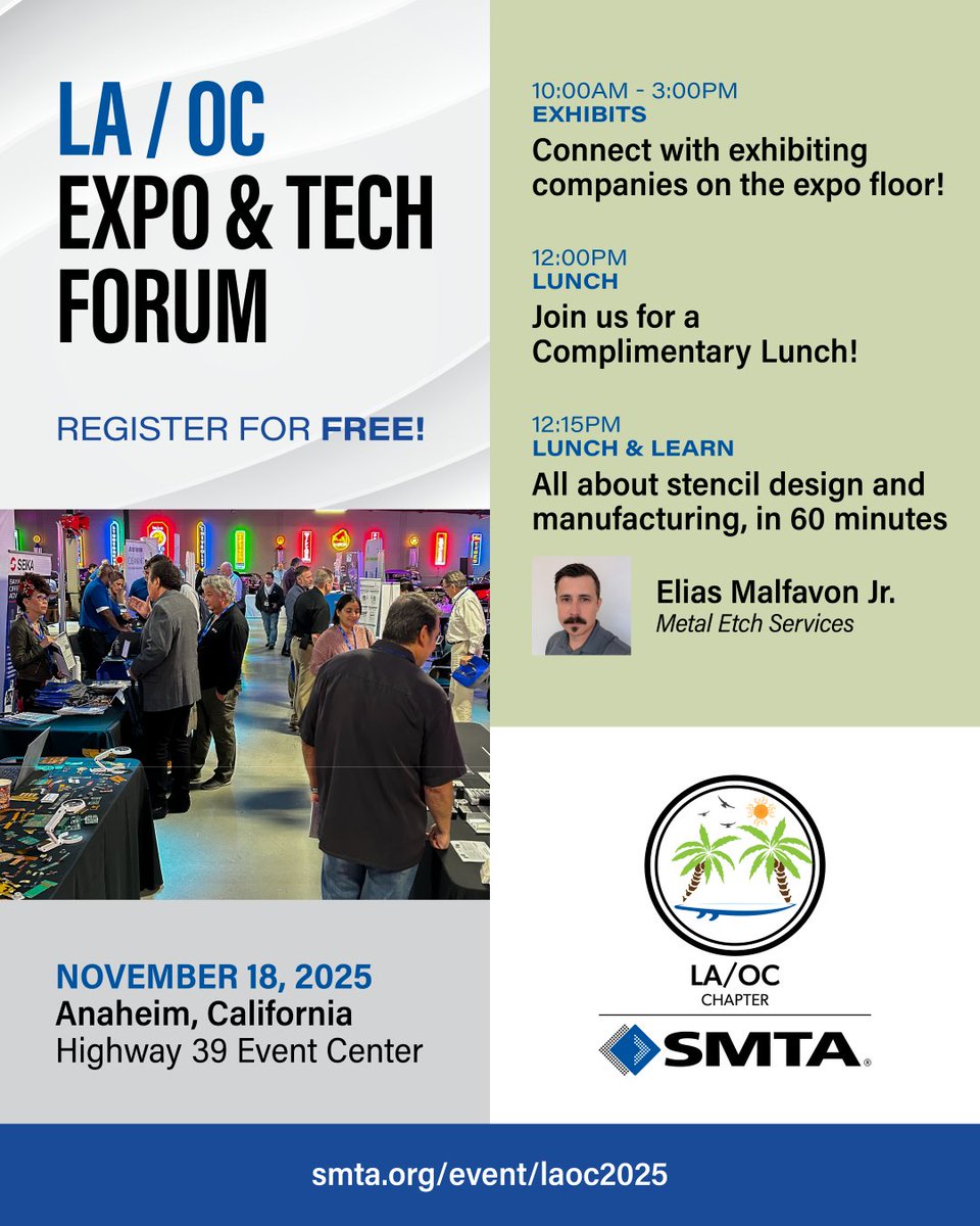 TGlobal_USA_LLC's tweet image. ⏰ One week to go!
T-Global USA is heading to the @SMTAorg LA/OC Expo &amp;amp; Tech Forum to share the latest in #ThermalSolutions for #electronics applications.

Check how we turn heat into high performance!
📅 Nov 18 | 📍 Highway 39 Event Center

#SMTA #Thermal #Innovation #TechForum