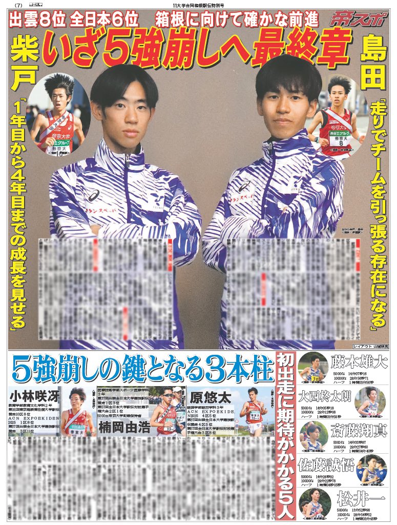 合同号発行】 11大学合同箱根駅伝特別号を発行しました‼️ ぜひ