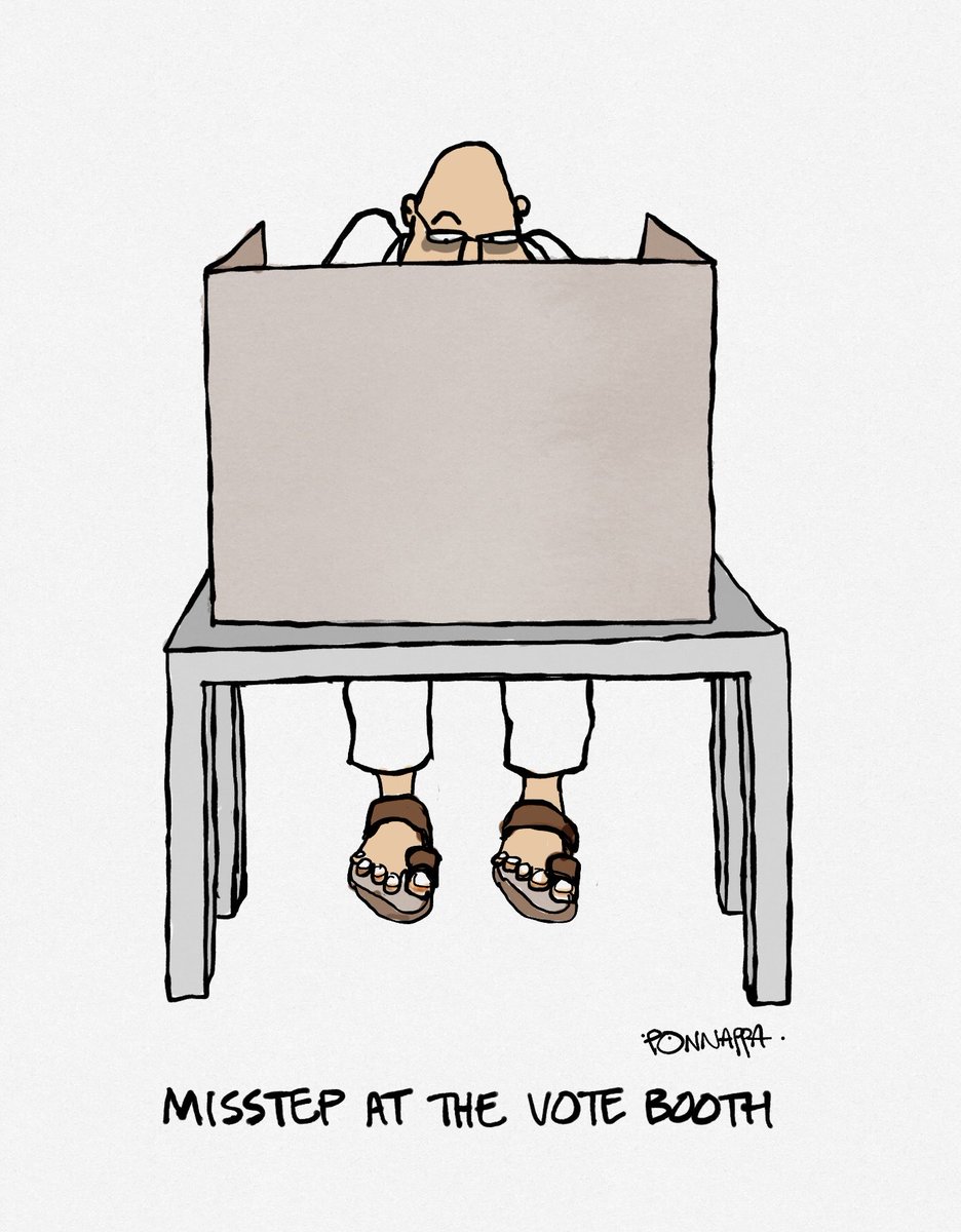 PonnappaCartoon's tweet photo. #misstep #vote #booth https://t.co/4Q66jwCBrN