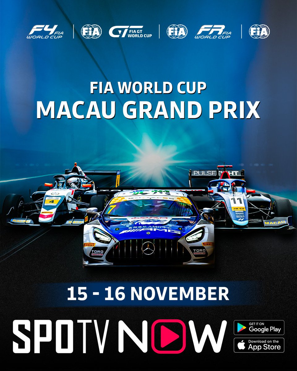 #MacauGP - The legendary Macau Grand Prix is back! Catch the FIA World Cup — F4, GT, and F3 categories — live on SPOTV NOW from 15–16 November. 🏎️

Watch #MacauGP live on #SPOTVNOW
Subscribe Motorsports pack for your front-row access to #MacauGP and many more!