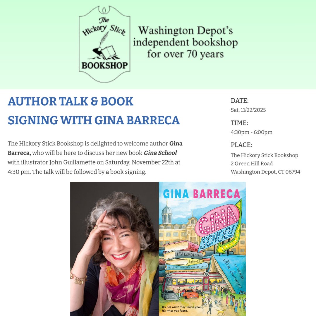 WoodhallPress's tweet photo. Join #author @TheGinaBarreca & #illustrator John Guillamette for a Hickory Stick Bookshop #authortalk & #booksigning on #newrelease #selfhelp #humorbook #GINASCHOOL. https://t.co/ZHSKtJdmf0
#authorevent #psychologytoday #selfhelp #humorbooks #humor #newbook #fallrelease #mustread https://t.co/3xY1WKO3sI