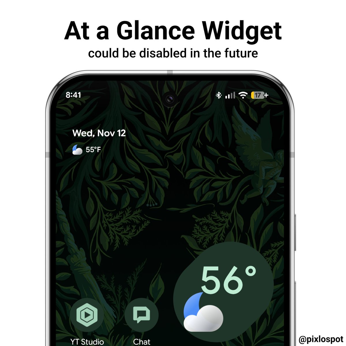 pixlospot's tweet image. Google is working on allowing Pixel users to disable the At a Glance Widget from their home screen 🚨

Source: Android Authority