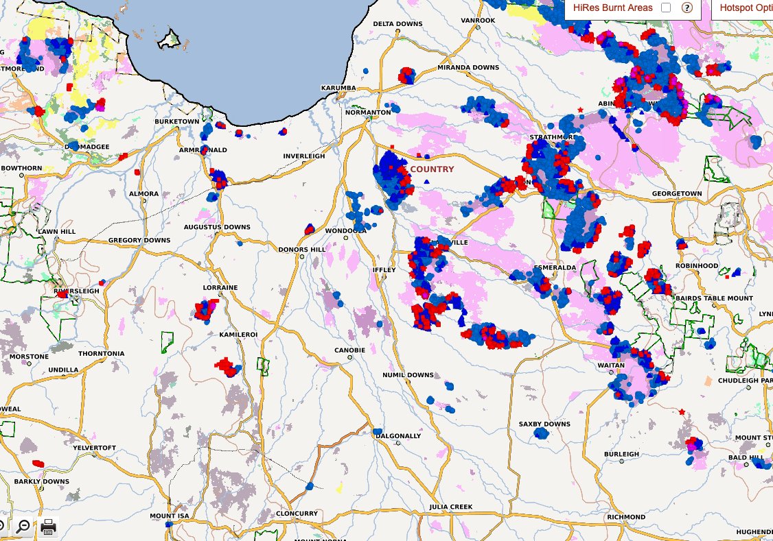 I need the monsoons to start soon. The smoke is so thick outside I can actually smell it over the hayfever it creates. Neighbours lost 20K acres a few weeks ago &amp; this map barely shows it when zoomed in so I'm figuring these fires a lot bigger than it shows which is big enough...