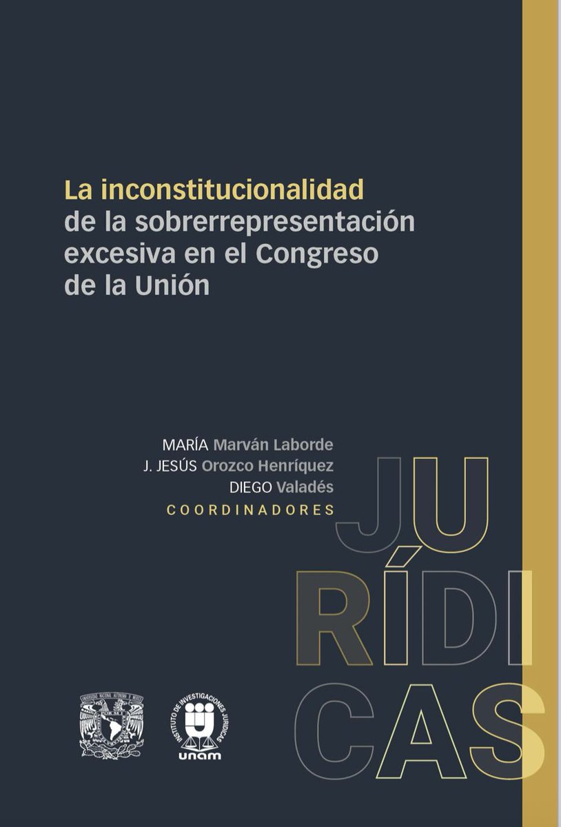Ya está disponible el libro “La inconstitucionalidad de la sobrerrepresentación excesiva en el Congreso de la Unión”, coordinado por <a href="/MarvanMaria/">Maria Marván Laborde</a>, J. Jesús Orozco y <a href="/dvalades/">Diego Valadés</a>.

Tuve el honor de contribuir con el ensayo: “La lectura histórica de los 8 puntos del límite de