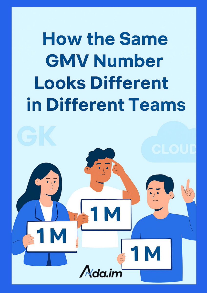 ada_dataanalyst's tweet image. 💡 Why does the same GMV number look different depending on which team you ask?

Ops, Product, Finance — one metric, three reports, three answers.

That&apos;s why the Metric Semantic Layer matters:

Centralized metric definitions

Decoupled semantics from raw data

Define once, reuse…