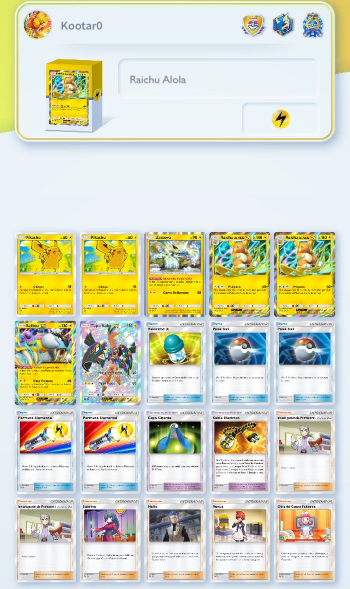 Kootaro_'s tweet photo. Hoy quise probar este Deck de Raichu Alola, pero la verdad no me fue nada bien, si tienen consejos se los agradecería :) #PokemonTCGPocket

https://t.co/nhNwAp232n https://t.co/NUAp5UsUTJ