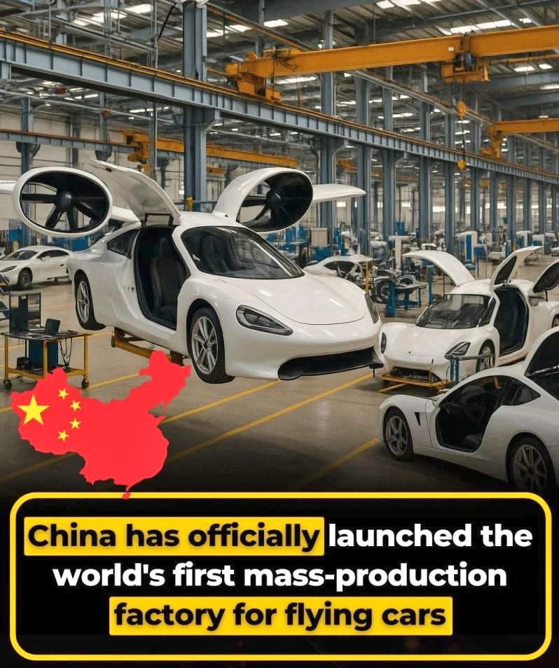 🚀 China Just Launched the World’s First Flying Car

Mass-Production Factory, And It’s a Game-Changer for Urban Mobility!
XPeng AeroHT’s brand-new 120,000 m² facility in Guangzhou isn’t just a factory, it’s the birthplace of modular flying cars.

Imagine:
✅ Drive to work on the