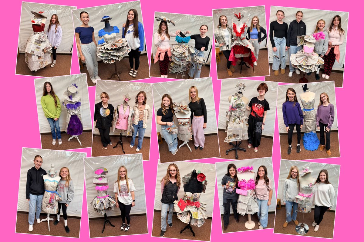 Students in Mrs. Walker’s Intro to Fashion class at the Intermediate High School put their creativity and design skills to good use by creating high-fashion recycled dresses. Check out the students’ impressive creations and vote for your favorite! 

docs.google.com/forms/d/e/1FAI…