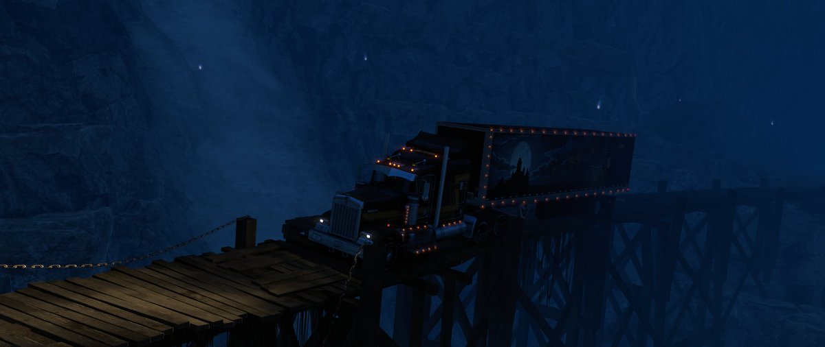 P_Nezzie's tweet photo. I decided to take one last job into Brackenreach hauling some Hallowween treats to the land where it is always Halloween. Of course I had to stop to eat some stew with the nice, but misunderstood, women who live in a hut on the hill.
#AmericanTruckSimulator
#WitchesOfBrackenreach https://t.co/fAl4UtyTbv