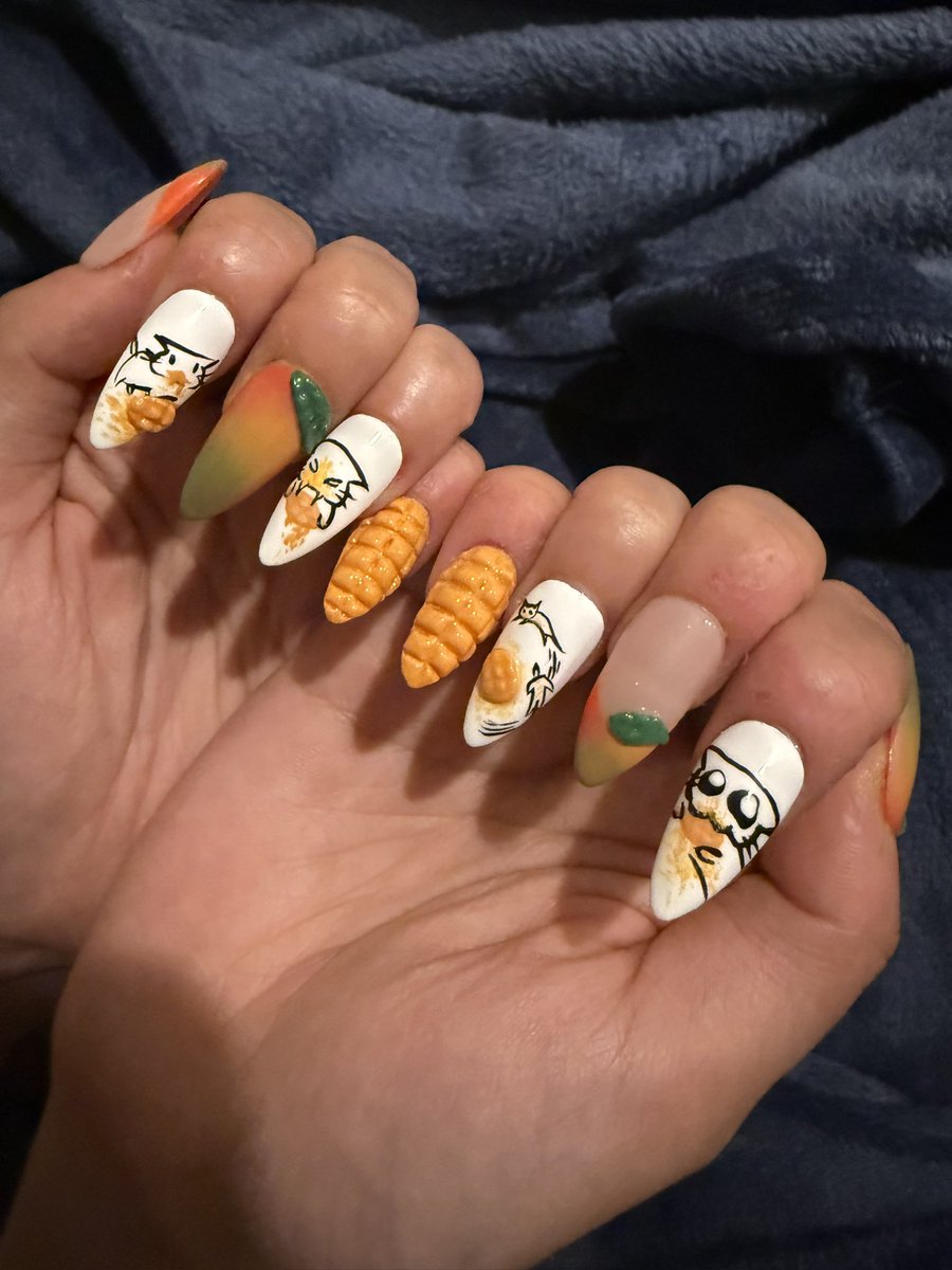 mango nails w/ art by <a href="/sillycritterz/">( ´꒳`)b</a> 🥭😼