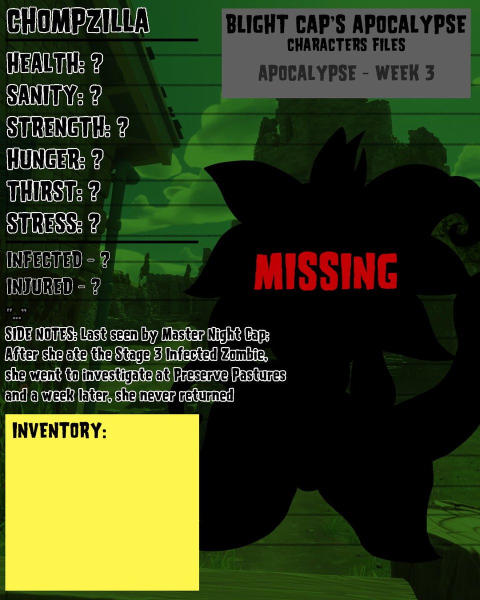 Dr_Mason_Dark's tweet photo. Plants vs Zombies: Blight Cap’s Apocalypse AU (Port)
Character Files Part 3 (1/5)
#pvz #plantsvszombies #gardenwarfare #gardenwarfare2 #battleforneighborville #pvzgw2 #pvzheroes #fanart #digitalart #infectionau #horrorau #greenshadow #solarflare #wallknight #chompzilla https://t.co/6uptxX4zrH