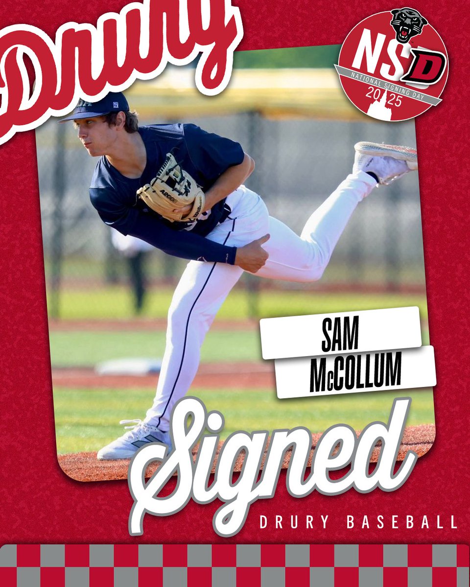 A right-hander from O'Fallon, Ill., 𝗦𝗮𝗺 𝗠𝗰𝗖𝗼𝗹𝗹𝘂𝗺 becomes the next Panther to officially join this year's signing class! ✍🏼

#OneDrury