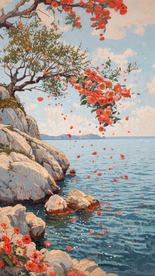 choo31578467's tweet image. Red petals fall like secrets into the sea.
Each one a silent vow to the water’s memory.

Share with someone who’d get it.
wallpaper #dejavuwallpaper #coastalvibes #floralart #seascape #dreamy #natureinspired #painting #artlover #serenity #floatingpetals