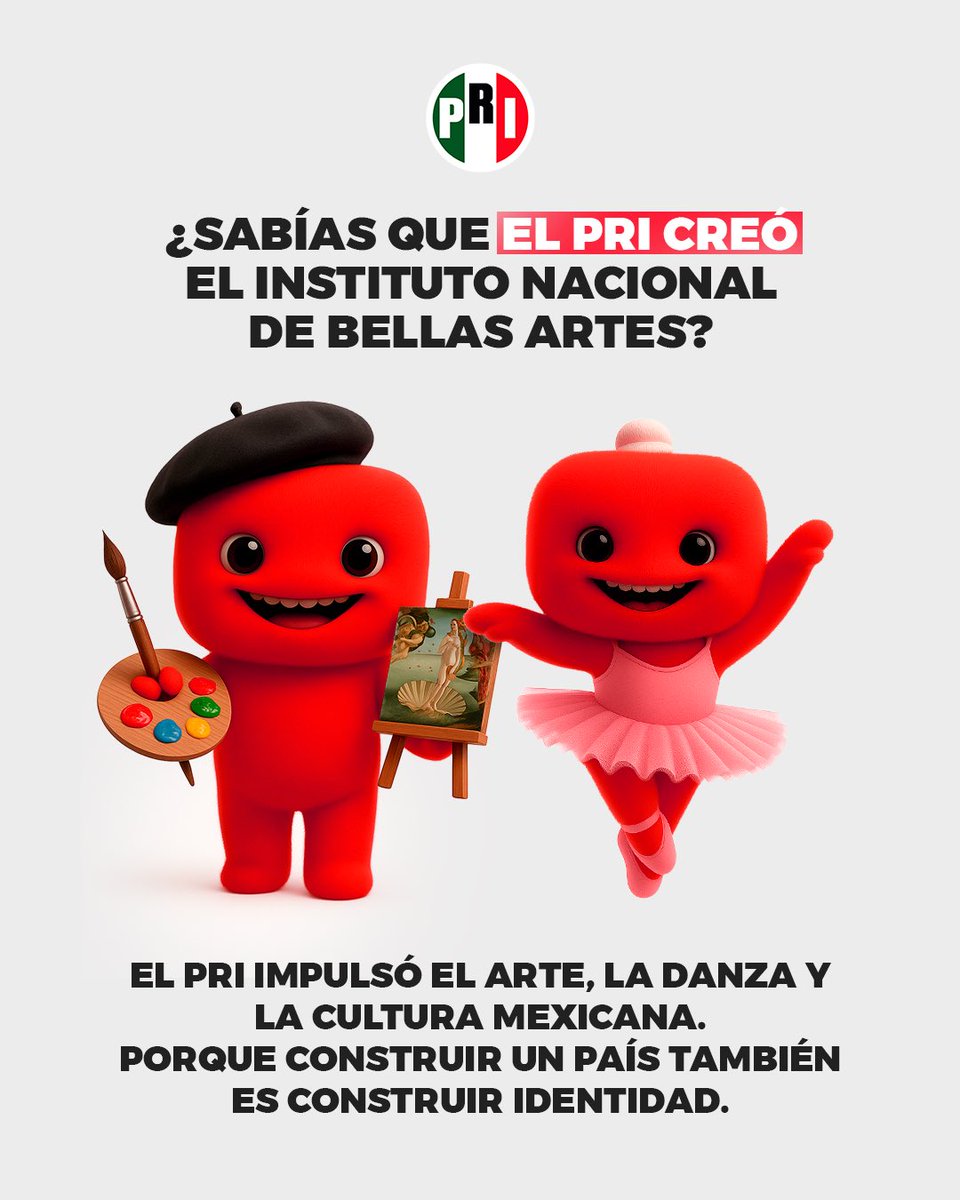 El PRI no solo construyó instituciones, también construyó identidad.
El arte, la cultura y la educación fueron pilares de un México que creía en su talento.