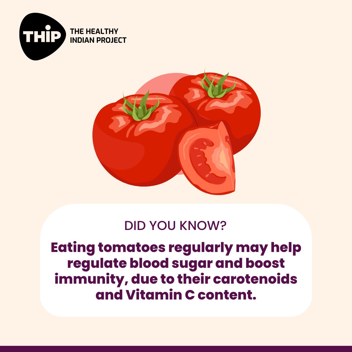 ThipMedia's tweet image. How do tomatoes help in managing blood sugar levels?
Read more- ow.ly/NThH50XqpVb

#HealthyEating #TomatoBenefits #ImmunityBoost #BloodSugarControl #EatSmart