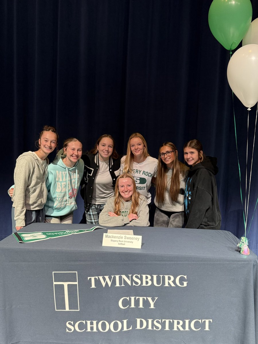 Congratulations to Senior Mackenzie Sweeney on National Signing Day! She will be playing Division 2 softball at Slippery Rock University!