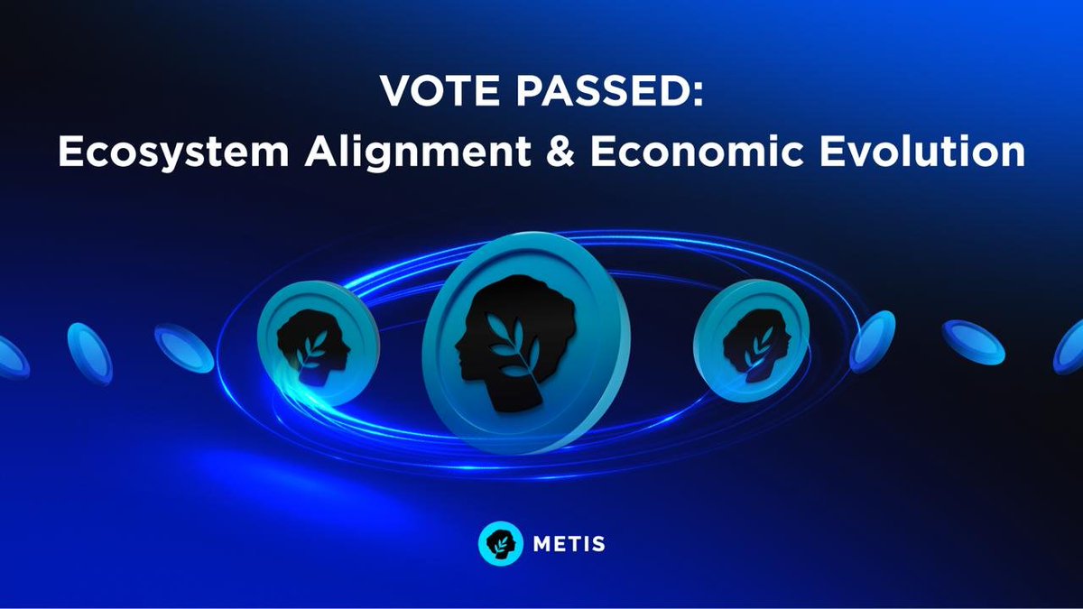 MetisL2's tweet image. ICYMI: The latest proposal passed. Metis is now stronger, more aligned and ready for its next phase.

This is the foundation of what comes next.

Read more: metis.io/blog/unified-a…