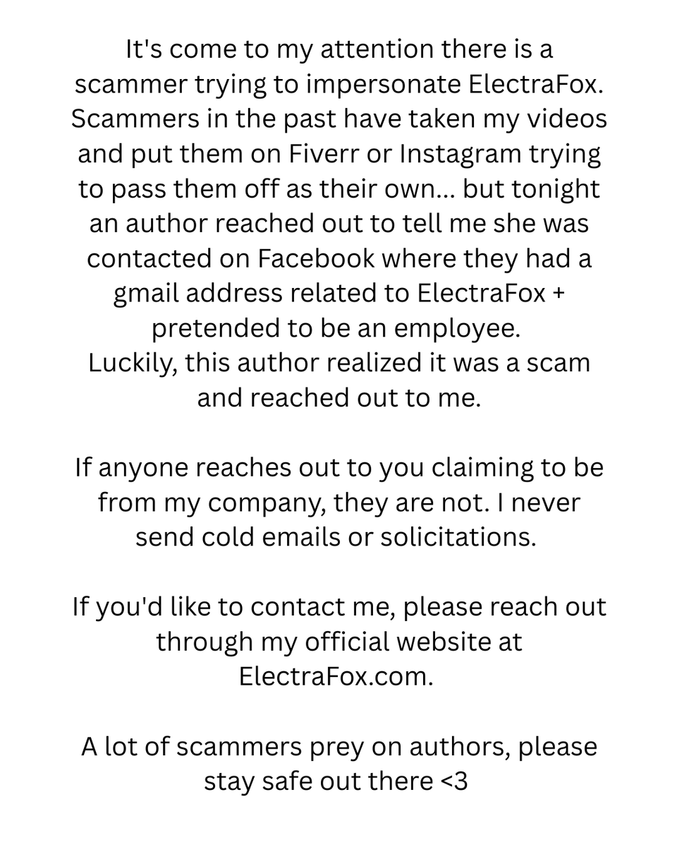 ElectraFoxBooks's tweet photo. Important: https://t.co/4sphLZ79Yn
