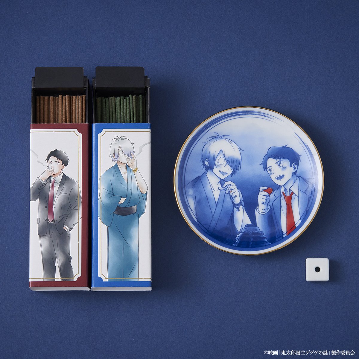 ADDIC_2024's tweet photo. 映画「#鬼太郎誕生 ゲゲゲの謎」コラボ商品✨

描き下ろしイラストを使用した
【香皿】と【線香2種】セット！

好評につき数量限定で販売いたします。
限定数に達ししだい、販売終了とさせていただきますのでお早めにお買い求めください！

詳しくはこちらへ↓
https://t.co/aYBqheocvW

#ゲゲゲの謎　＃鬼太郎誕生　#ADDIC