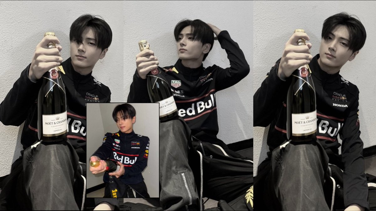 Jonseonng's tweet photo. 𝘓𝘰𝘰𝘬 𝘸𝘩𝘢𝘵 𝘐'𝘷𝘦 𝘨𝘰𝘵 𝘩𝘦𝘳𝘦, got a bottle on my grip with 𝘙𝘦𝘥𝘣𝘶𝘭𝘭 on, I hope that my favorite apparel doesn’t bored you out, mate. Since I can’t remember how many times I wore this defining art. Seoul was a fire of storm anyway, made me drunk with it’s heat. https://t.co/ulfarQ7Cji