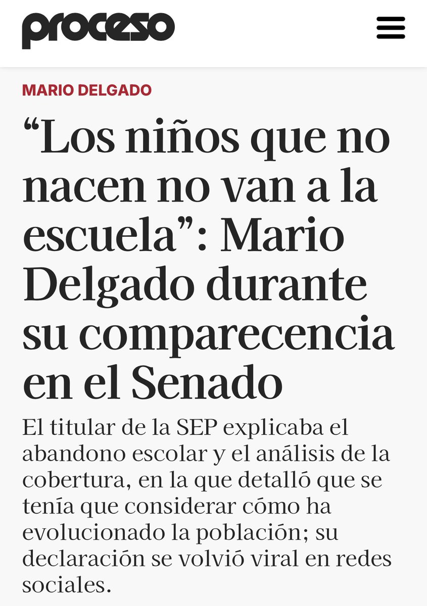 ❌ Difícilmente se puede encontrar una declaración más pendeja que ésta. Es el titular de la <a href="/SEP_mx/">SEP México</a>, integrante del Clan de Sergio Carmona, los encargados del robo más grande de la historia: el huachicol fiscal. Sí se trata de <a href="/mario_delgado/">Mario Delgado</a>

#MorenaDestruyendoAMexico

<a href="/proceso/">Proceso</a>