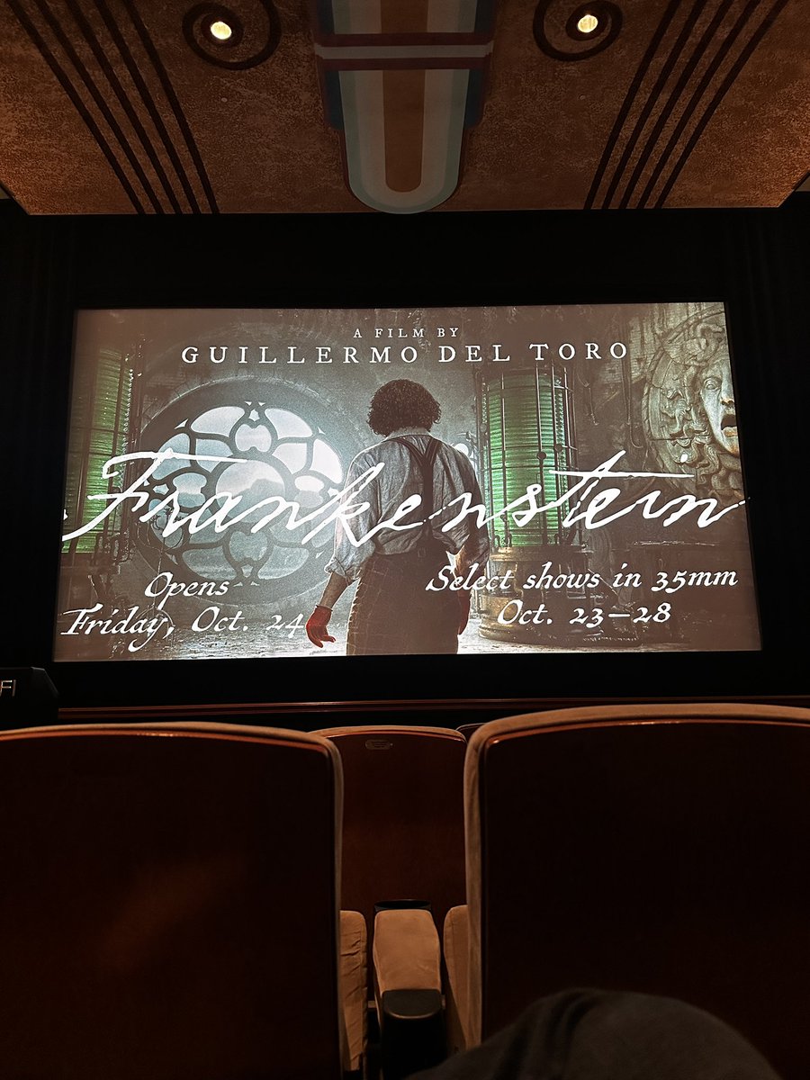 iknewandrew's tweet photo. @RealGDT went to see Frankenstein in 35mm last night! So awesome to see your art in theaters! @AFISilver https://t.co/EFyphh8FGU