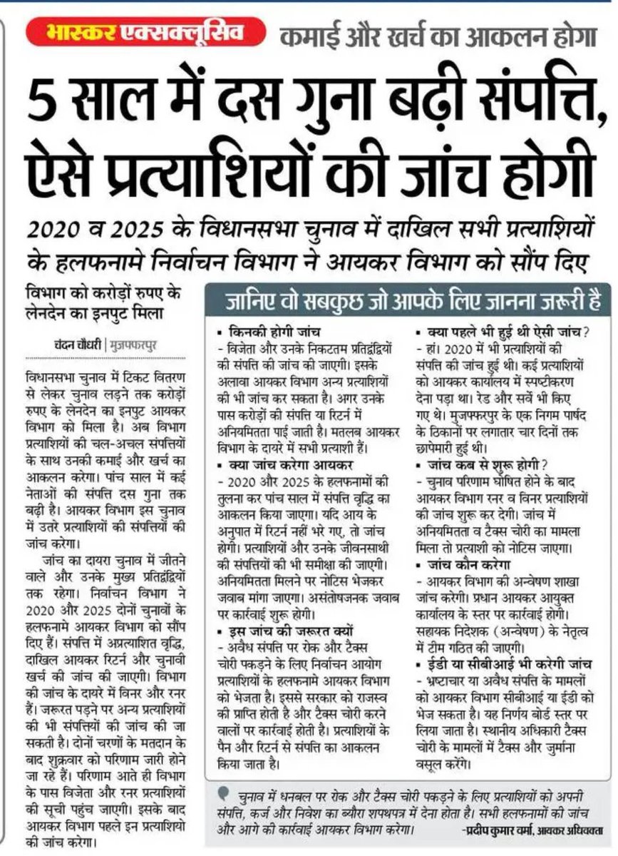JeeAshu's tweet image. 5 साल में 10 गुना बढ़ी संपत्ति!
जनता के घर में महंगाई और कर्ज़ बढ़ा,
नेताओं के घर में नोट और ज़मीनें बढ़ीं।
ये विकास नहीं “विलास” है बिहार का!
लोकतंत्र में जनता त्राहिमाम, सत्ता सुखी —
सवाल बस इतना है, सेवा की या सेल्फ़ सर्विस की?
#Bihar #Politics #SystemCheck