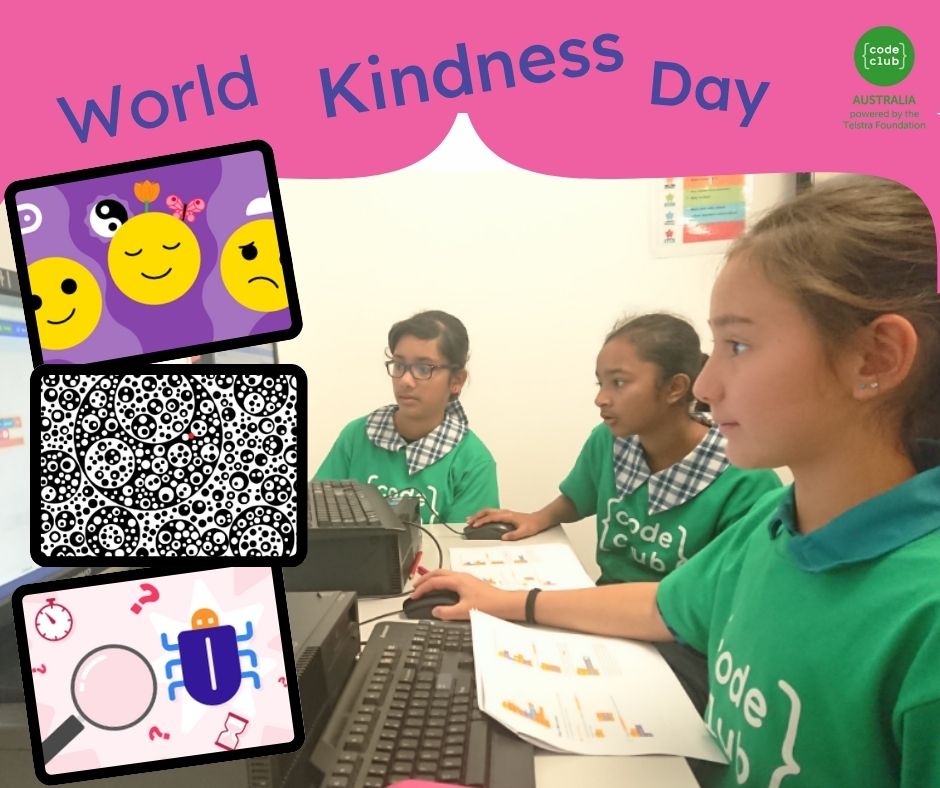 CodeClubAus's tweet image. 🌍💖 Happy World Kindness Day! Let&apos;s sprinkle a little extra love and joy today! 

🌟 Whether it’s coding How&apos;s Your Day, creating art with Cirles in Cirles, or making games like Find a Bug, there is a Code Club project perfect to celebrate.

 #WorldKindnessDay #SpreadJoy