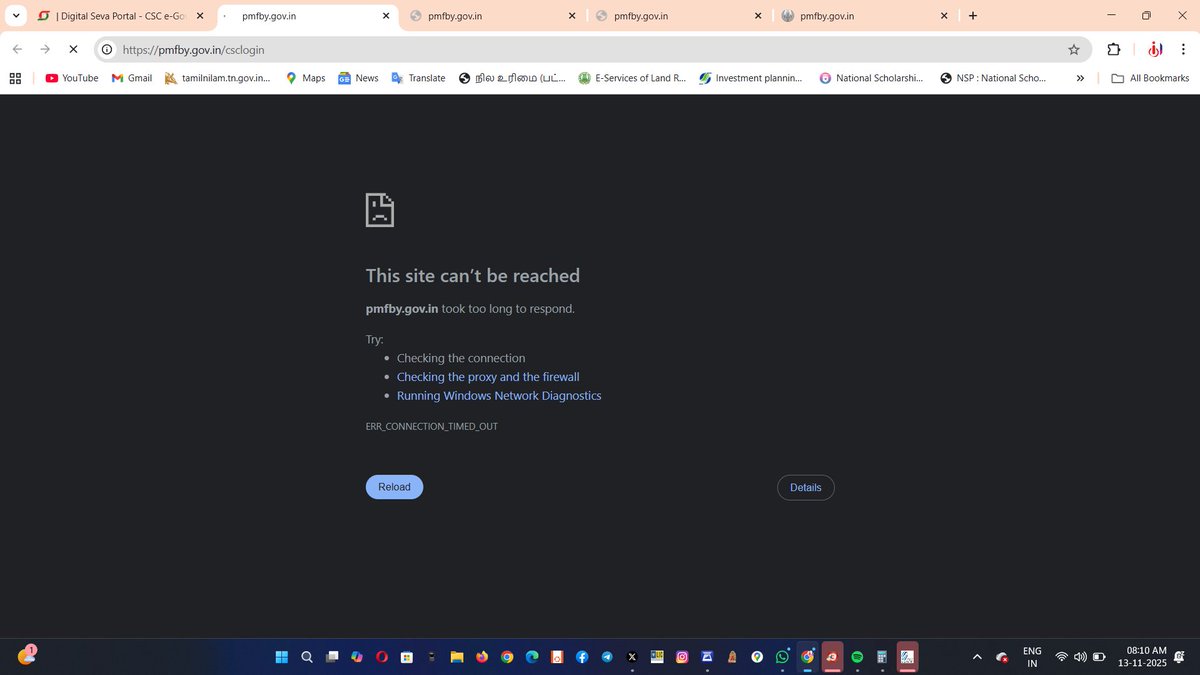 pradeep_vle's tweet photo. Dear
@AgriGoI
@pmfby
@icarindia
@PMOIndia
@CSCegov_
@ceo_csc
@csc_south
@cudcollector
@CMOTamilnadu
@HDFCERGOGIC

Here we have an issue on
@pmfby Portal is not working from this morning today. The Last Cut Off Date of PMFBY Paddy-II (Rabi) for Tamilnadu is 15th November 2025 https://t.co/PKRKoHSBX6