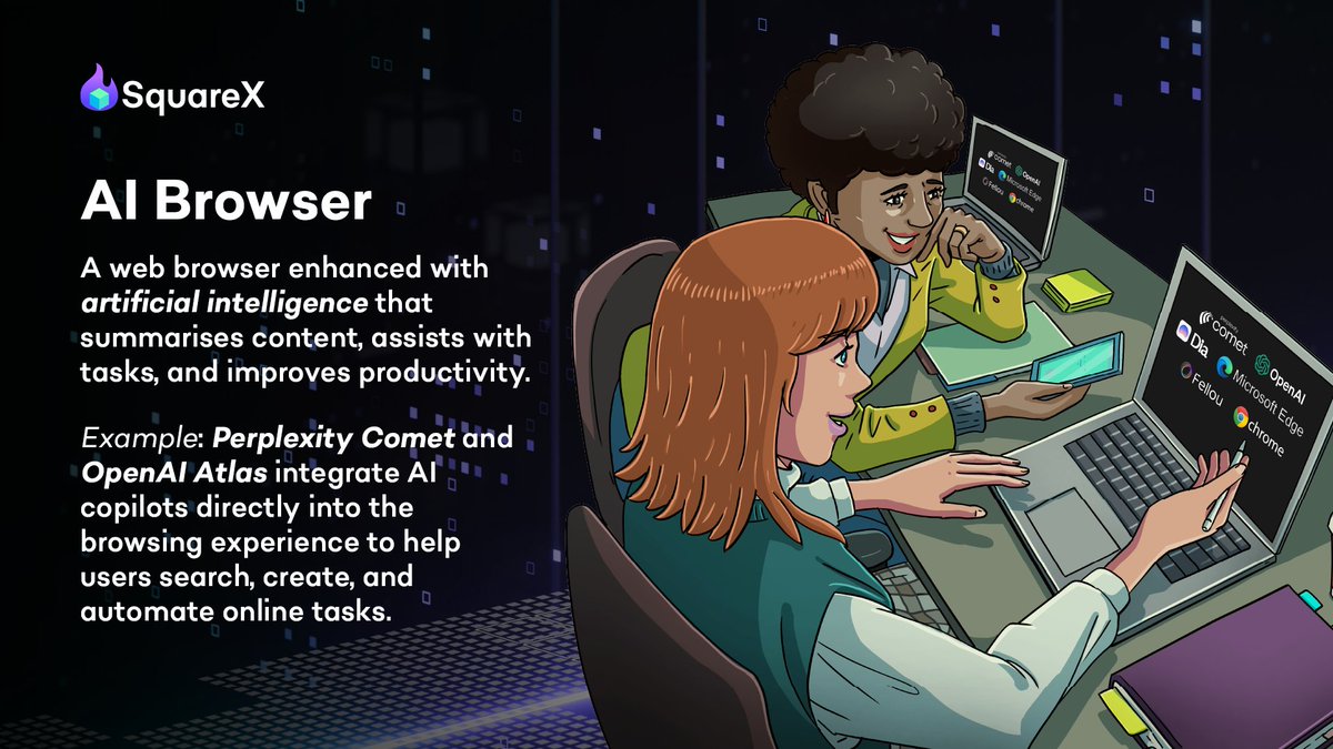 getsquarex's tweet photo. AI browsers, AI agents, enterprise browsers, phishing, EDR, BDR…
Cybersecurity terms can get confusing fast, right?

At SquareX, we’re here to make the web a little clearer (and a lot safer).

Starting today, we’re launching our #50daysofCyberAwareness campaign. One post a day, to familiarize you with most important terms shaping the modern cyberspace.

We’ll begin with the most talked-about topic of the year: AI Browsers — where productivity meets protection.

Follow along till Dec 31, learn something new daily, and stay a step ahead of cyber threats with us.

#cybersecurity #browsersecurity #onlinesafety #ai #infosec #SquareX
