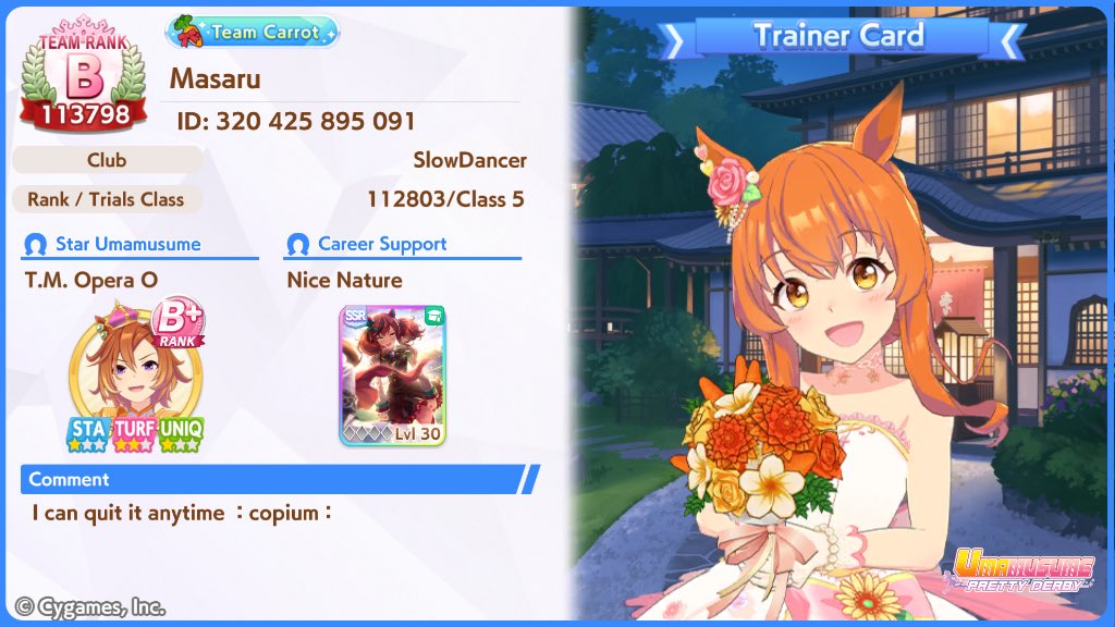 Count_Alastor's tweet image. Umamusume: Pretty Derby
Here's my Trainer Card. See you out there!
#Umamusume #/ #Game #Umamusume #/ #Trainer #Card