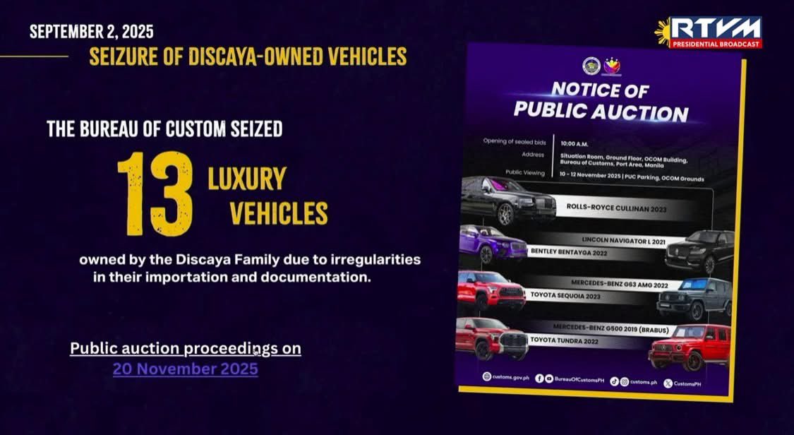 President <a href="/bongbongmarcos/">Bongbong Marcos</a> : Tapos na ang inyong maliligayang araw! Hahabulin namin kayo!

In today’s President’s Report, November 13, 2025, the update on the thirteen luxury vehicles seized from the Discaya couple may seem like a standalone customs case. But in the wider context